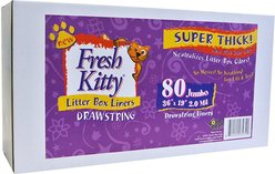 Fresh Kitty Jumbo Thick Litter Box Liners, 80 count