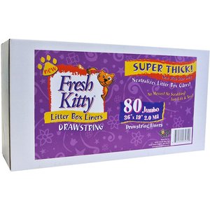Fresh Kitty Jumbo Thick Litter Box Liners, 80 count