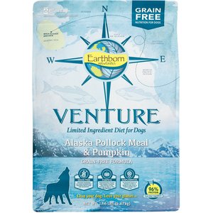 Earthborn Holistic Venture Alaska Pollock Meal & Pumpkin Limited Ingredient Diet Grain-Free Dry Dog Food, 12.5-lb bag