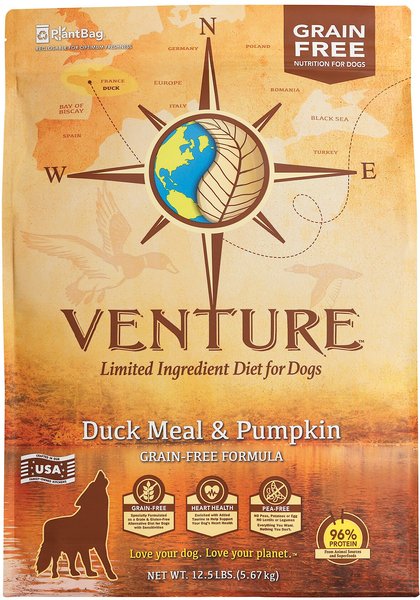 Earthborn Holistic Venture Limited Ingredient Grain-Free Duck Meal & Pumpkin Dry Dog Food, 12.5-lb bag slide 1 of 8
