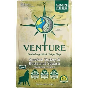 Earthborn Holistic Venture Limited Ingredient Grain-Free Smoked Turkey & Butternut Squash Dry Dog Food, 4-lb bag