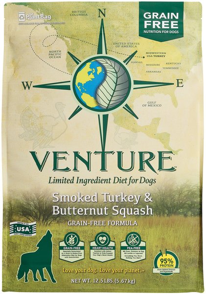Earthborn Holistic Venture Limited Ingredient Grain-Free Smoked Turkey & Butternut Squash Dry Dog Food, 12.5-lb bag slide 1 of 9