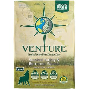 Earthborn Holistic Venture Limited Ingredient Grain-Free Smoked Turkey & Butternut Squash Dry Dog Food, 12.5-lb bag