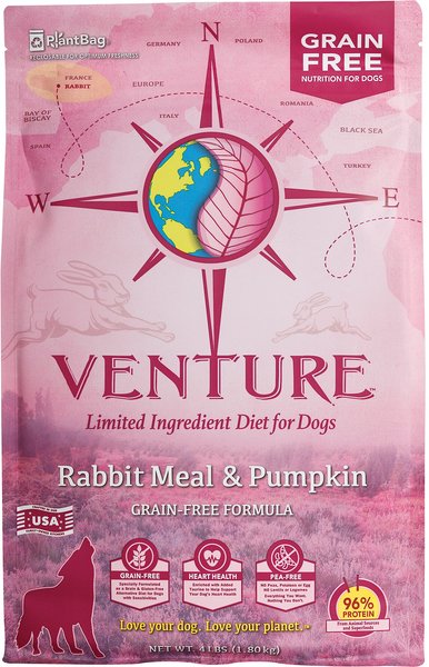 Earthborn Holistic Venture Limited Ingredient Grain-Free Rabbit Meal & Pumpkin Dry Dog Food, 4-lb bag slide 1 of 9