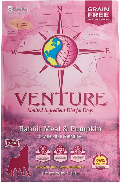 Earthborn Holistic Venture Limited Ingredient Grain-Free Rabbit Meal & Pumpkin Dry Dog Food, 25-lb bag slide 1 of 9