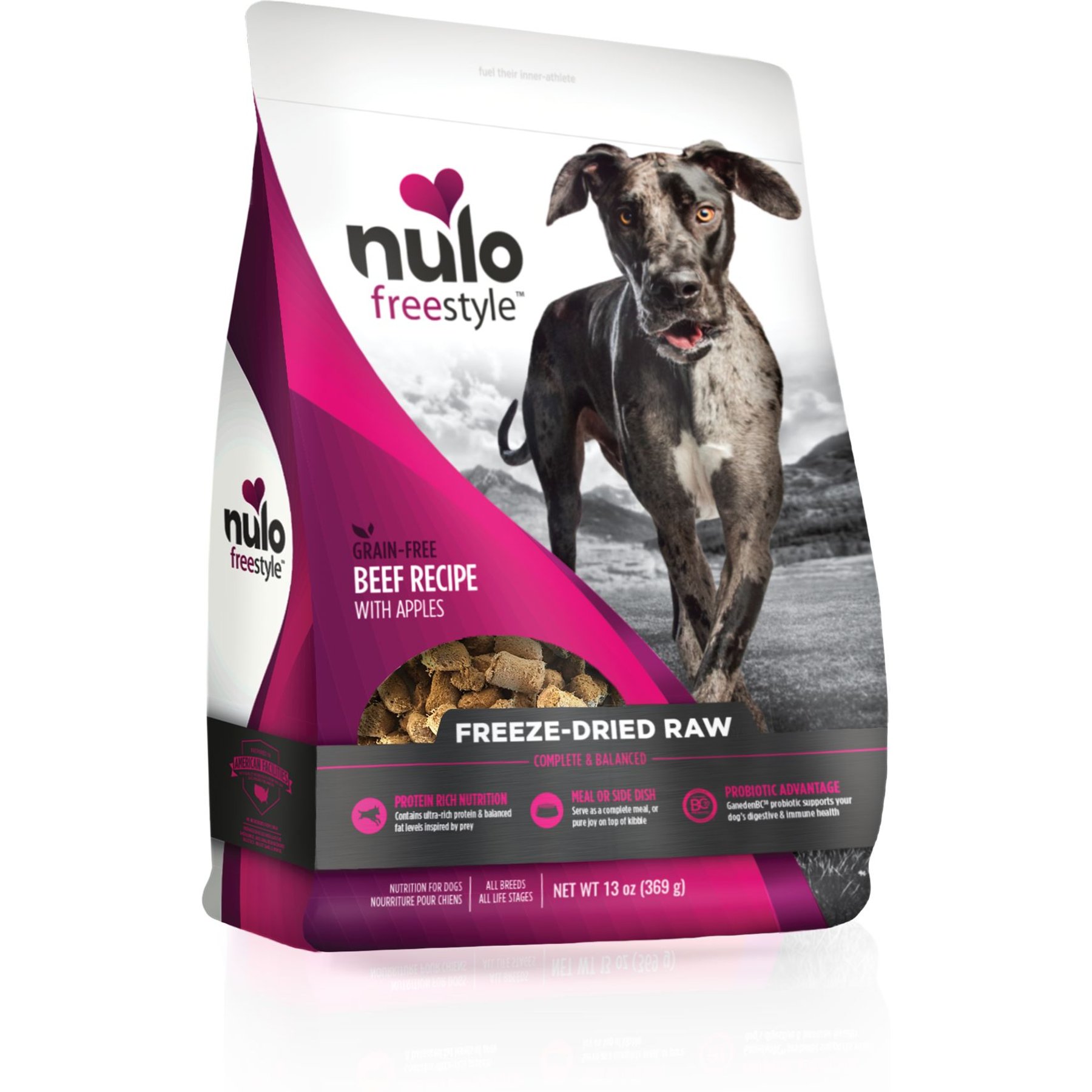 Nulo Freestyle Beef Recipe with Apples Grain-Free Freeze-Dried Raw Dog Food