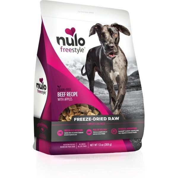 NULO Freestyle Beef Recipe with Apples GrainFree FreezeDried Raw Dog Food, 13oz bag