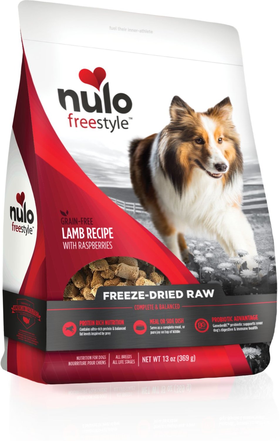 NULO Freestyle Lamb Recipe with Raspberries Grain-Free Freeze-Dried Raw ...