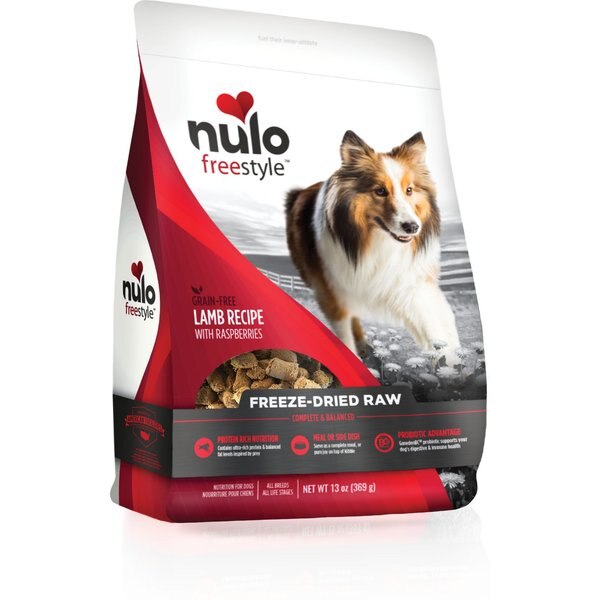 NULO Freestyle Lamb Recipe with Raspberries GrainFree FreezeDried Raw Dog Food, 13oz bag