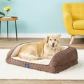 Serta Quilted Orthopedic Bolster Dog Bed with Removable Cover, Mocha, Large