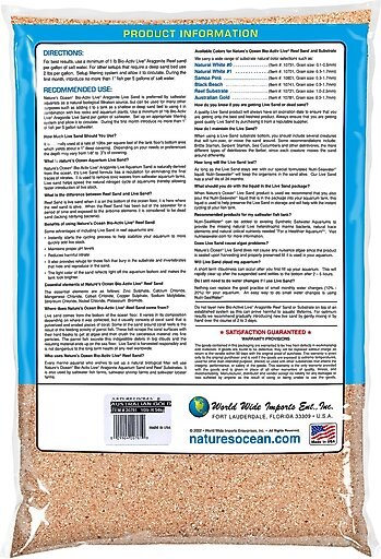 Nature's Ocean Bio-Activ Live Aragonite Saltwater Aquarium Sand, Australian Gold, 10-lb bag