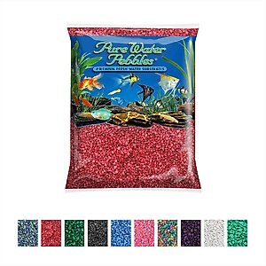 Pure Water Pebbles Coated Aquarium Gravel, Currant Red, 5-lb bag