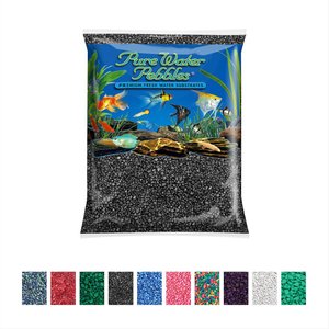 Pure Water Pebbles Coated Aquarium Gravel, Jet Black, 5-lb bag
