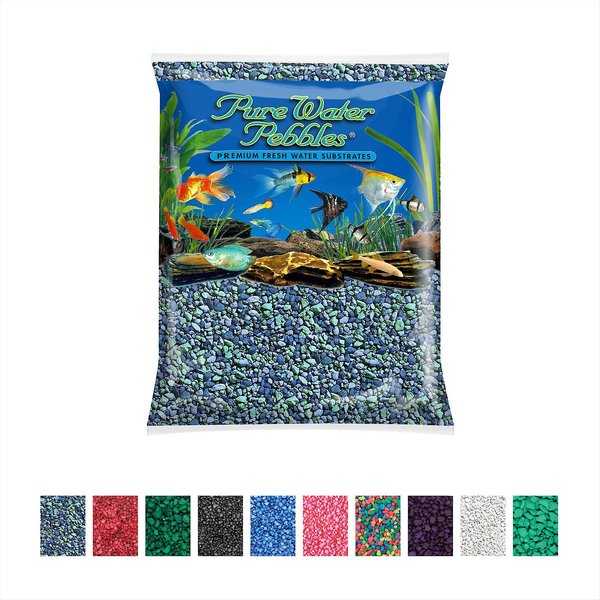 Pure Water Pebbles Coated Aquarium Gravel, Blue Lagoon, 5-lb bag slide 1 of 4
