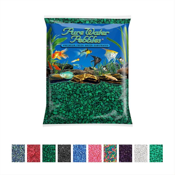 Pure Water Pebbles Coated Aquarium Gravel, Emerald Green, 5-lb bag slide 1 of 4