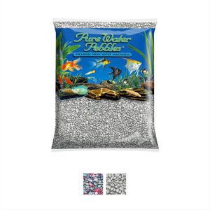 Pure Water Pebbles Frosted Aquarium Gravel, Silver, 5-lb bag