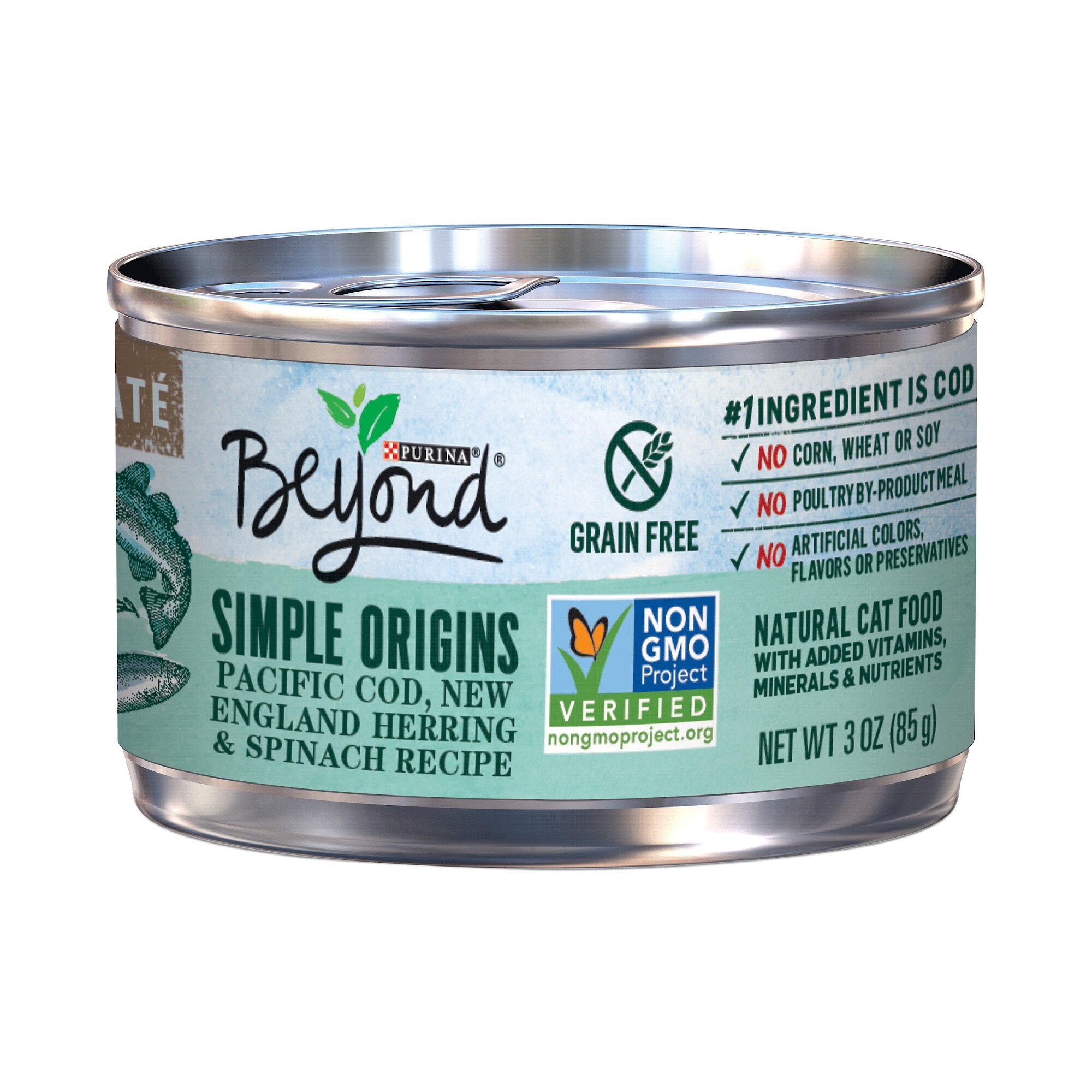 Purina Beyond Simple Origins Grain-Free Pacific Cod, New England Herring & Spinach Recipe Cat Food