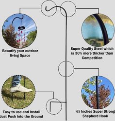 Ashman Black Shepherd Hook, Black, 65-in, 2 count slide 2 of 5