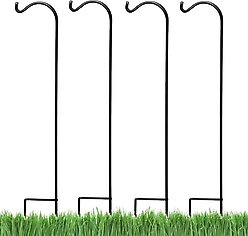Ashman Black Shepherd Hook, Black, 65-in, 4 count