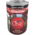 Purina ONE SmartBlend Grain-Free True Instinct Classic Ground with Real Beef & Wild-Caught Salmon Canned Dog Food, 13-oz, case of 12