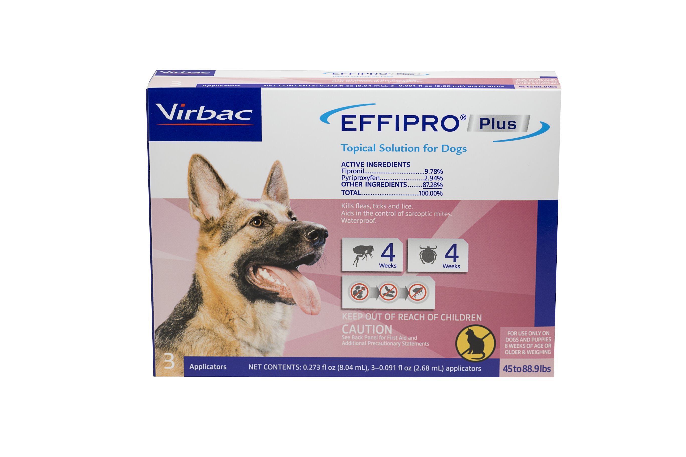 VIRBAC EFFIPRO Flea & Tick Spot Treatment for Dogs, 4588.9 lbs