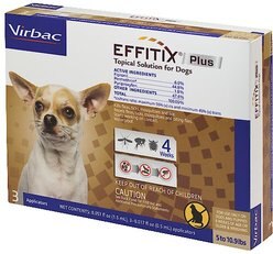 Virbac EFFITIX Flea & Tick Spot Treatment for Dogs, 5-10.9 lbs, 3 Doses (3-mos. supply)