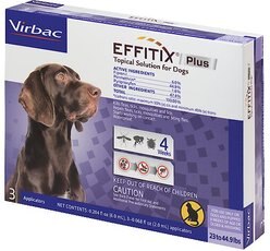 Virbac EFFITIX Flea & Tick Spot Treatment for Dogs, 23-44.9 lbs, 3 Doses (3-mos. supply)