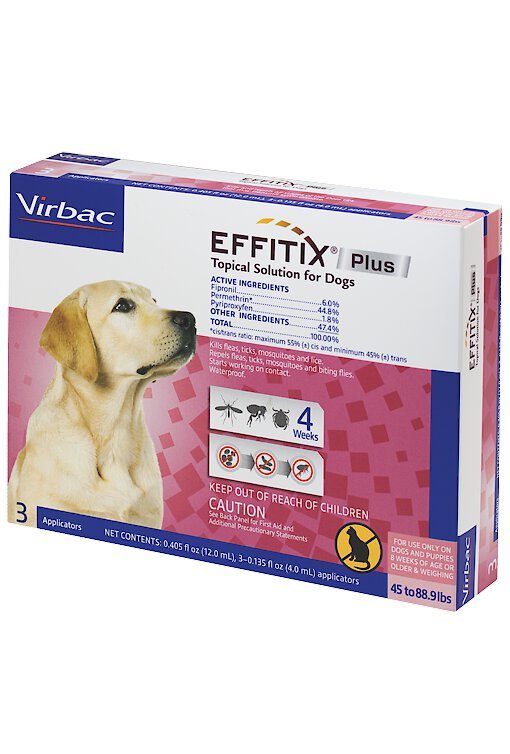 VIRBAC EFFITIX Flea & Tick Spot Treatment for Dogs, 4588.9 lbs