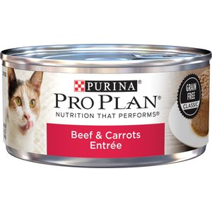 Purina Pro Plan Classic Beef & Carrots Entree Grain-Free Canned Cat Food, 5.5-oz, case of 24
