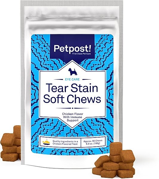 Petpost Tear Stain Soft Chews for Dogs, Chicken Flavor, 90 count slide 1 of 3