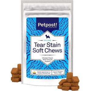 Petpost Tear Stain Soft Chews for Dogs, Chicken Flavor, 90 count