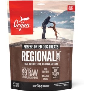 ORIJEN Regional Red Grain-Free Freeze-Dried Dog Treats, 8-oz bag