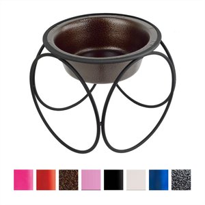 Platinum Pets Olympic Single Elevated Wide Rimmed Dog & Cat Bowl, Copper Vein, 6.25-cup