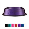 Platinum Pets Non-Skid Stainless Steel Embossed Dog & Cat Bowl, Electric Purple, 1.25-cup