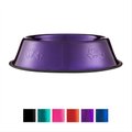 Platinum Pets Non-Skid Stainless Steel Embossed Dog & Cat Bowl, Electric Purple, 6.25-cup