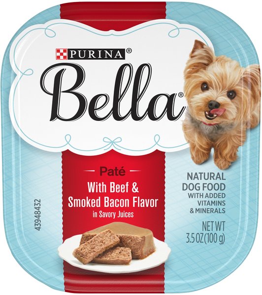 Purina Bella with Beef & Smoked Bacon in Savory Juices Small Breed Wet Dog Food Trays, 3.5-oz, case of 12 slide 1 of 10