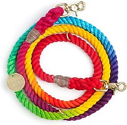 Found My Animal Adjustable Ombre Rope Dog Leash, Rainbow, 7-ft, Small slide 2 of 8