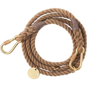 FOUND MY ANIMAL Adjustable Rope Dog Leash, Dark Tan, 7-ft, Medium