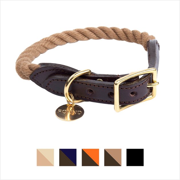 rope and leather dog collar