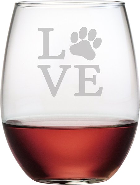 Susquehanna Glass Love Paw Stemless Wine Glass, Set of 4 slide 1 of 2