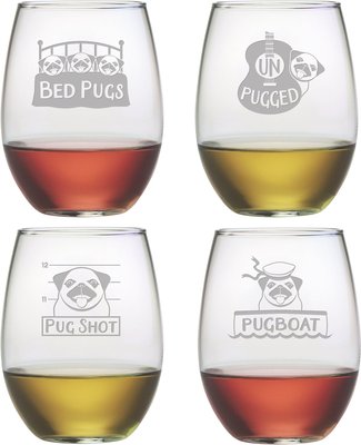 Susquehanna Glass Pug Shot Assortment Stemless Wine Glass, slide 1 of 1