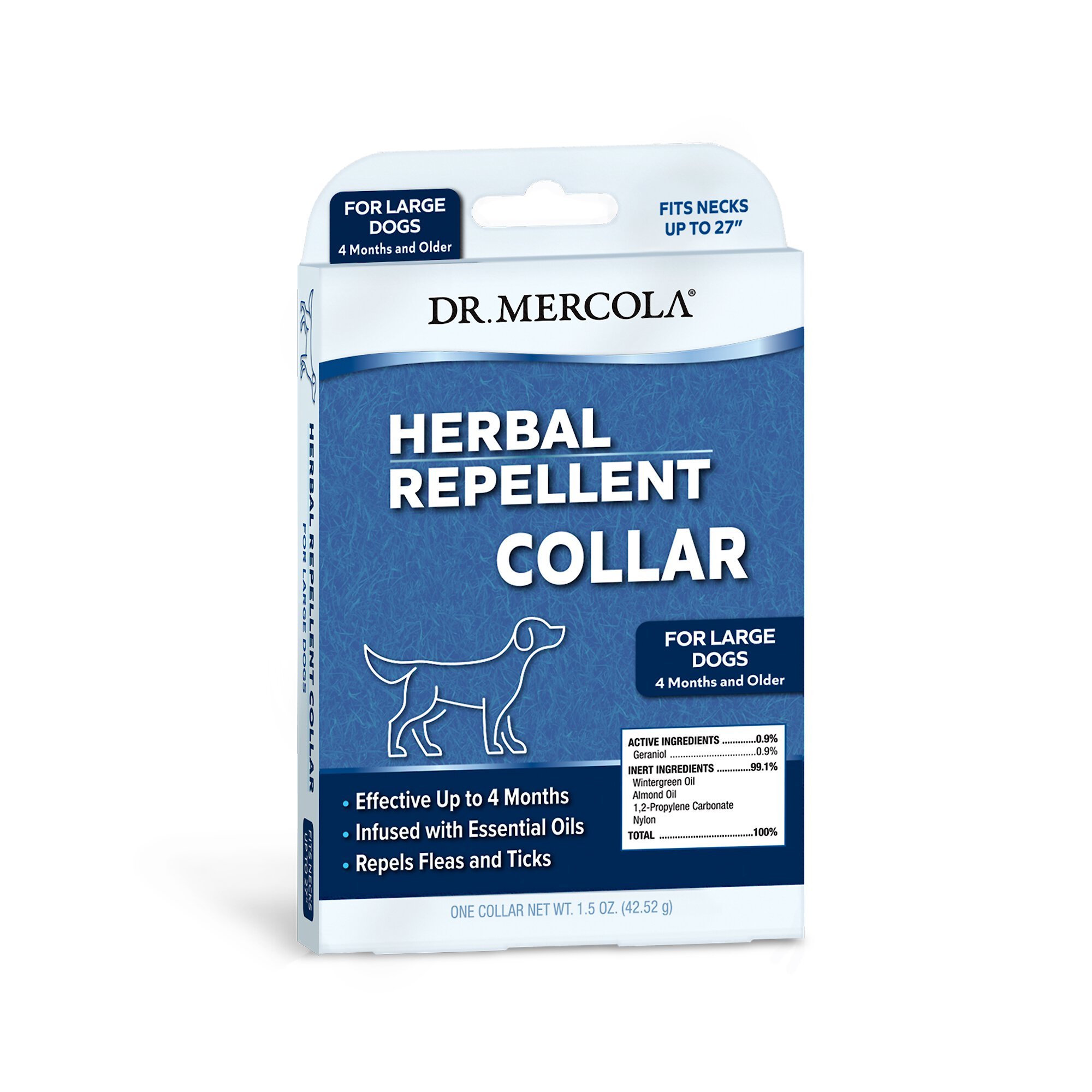 DR. MERCOLA Flea & Tick Collar for Dogs, Medium, Large & Giant Breeds