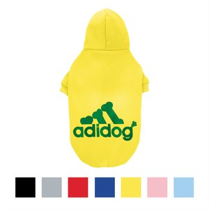 ADIDOG Dog Hoodie, Yellow, Size 4