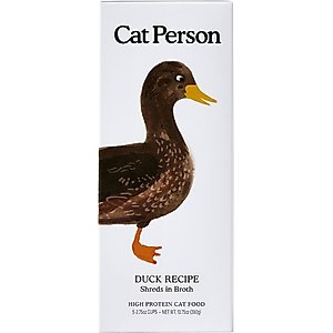Cat Person by Weruva Duck Shreds in Broth Grain-Free Wet Cat Food, 2.75-oz cup, case of 5