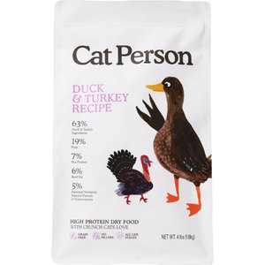 CAT PERSON BY WERUVA Duck & Turkey Grain-Free Dry Cat Food, 4-lb bag ...