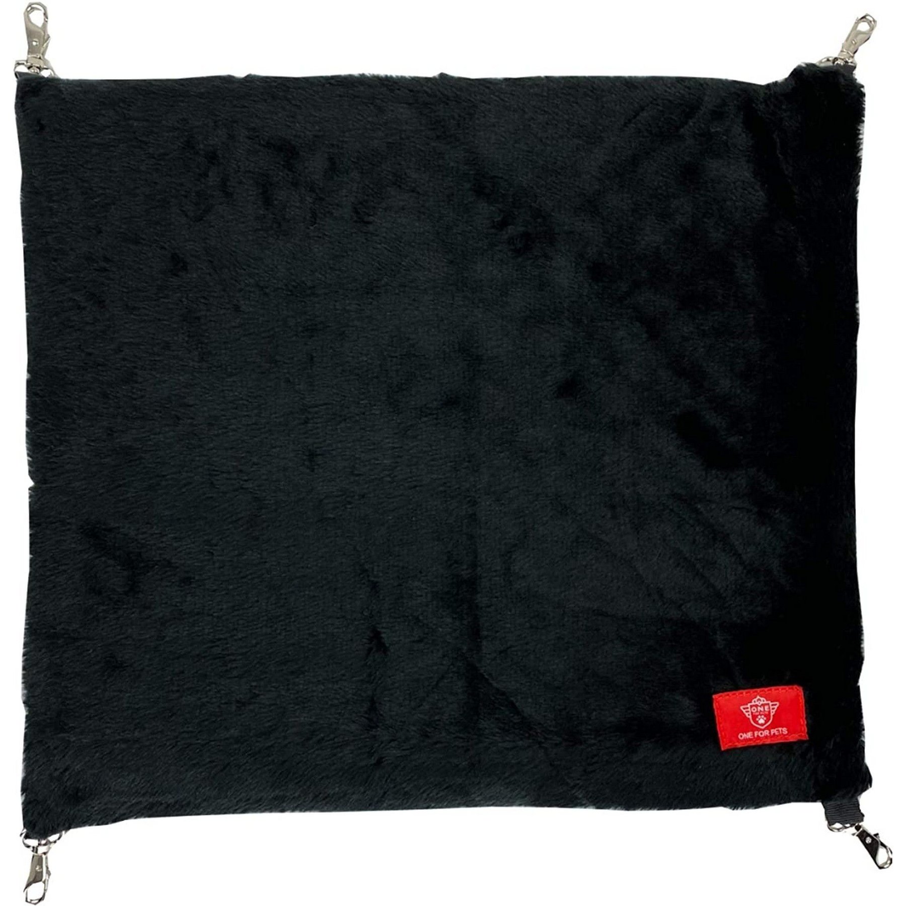One for Pets 2019 Portable Kennel Faux Fur Hammock Dog & Cat Kennel Accessory, Black