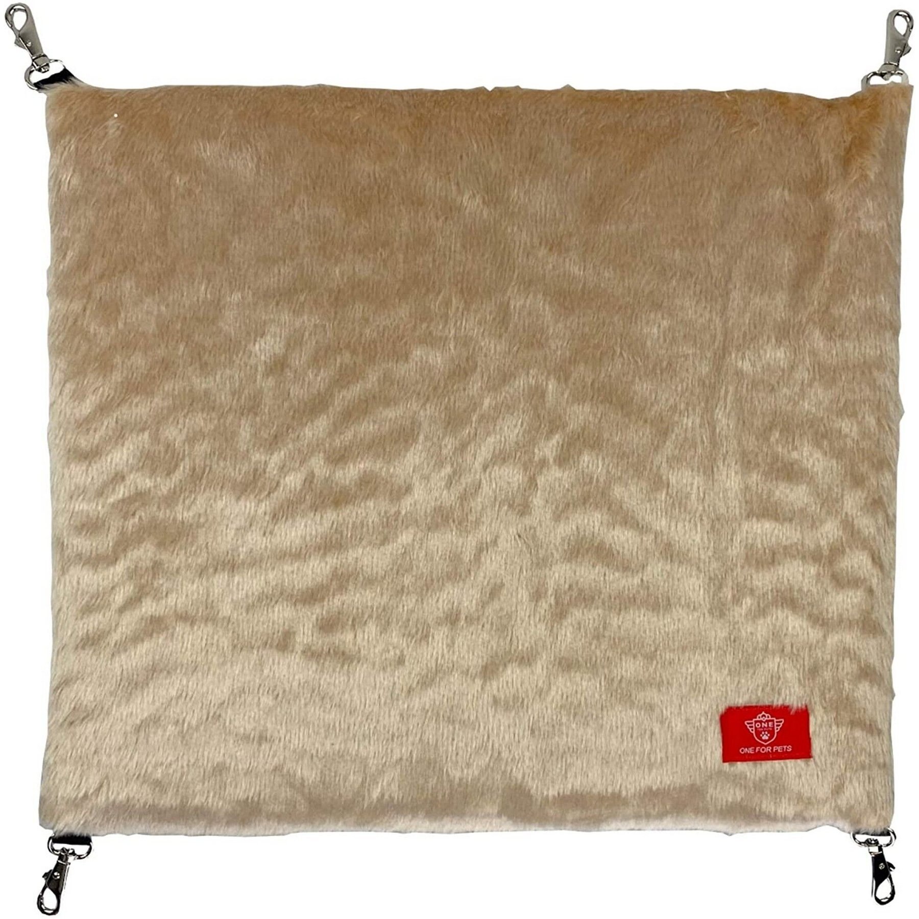 One for Pets 2019 Portable Kennel Faux Fur Hammock Dog & Cat Kennel Accessory, Cream