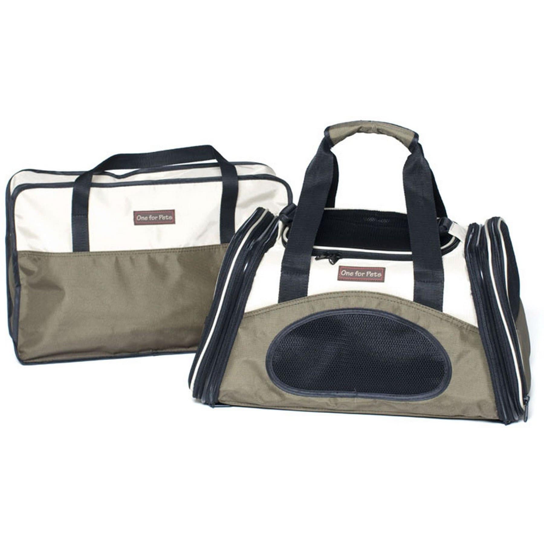 One for Pets One for Pets "The One" Expandable Bag Dog & Cat Carrier, Olive, Large