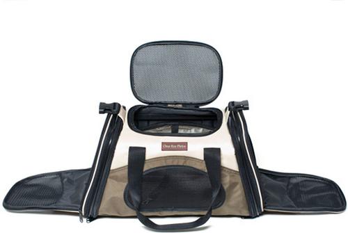 Show full view: One for Pets "The One" Expandable Bag Dog & Cat Carrier, Olive, Large slide 3 of 5