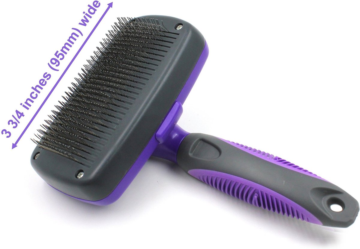 HERTZKO Self-Cleaning Dog & Cat Slicker Brush, Small - Chewy.com